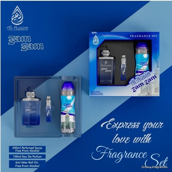 Al Nuaim Zam Zam Fragrance Set 3 In 1 - 200ML+100ML+6ML