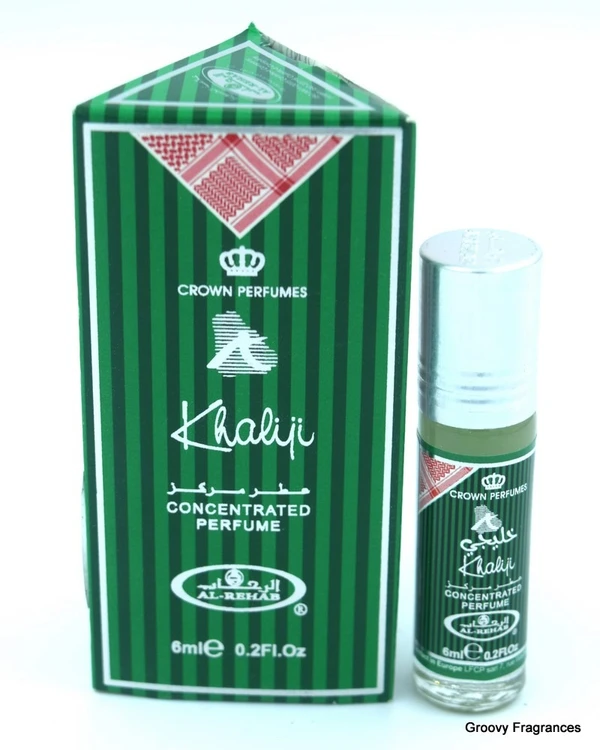 Al Rehab Khaliji Crown Perfumes Roll-On Attar Free from ALCOHOL - 6ML