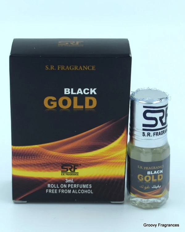 ARF SRF Black GOLD Perfumes Roll-On Attar Free from ALCOHOL - 3ML