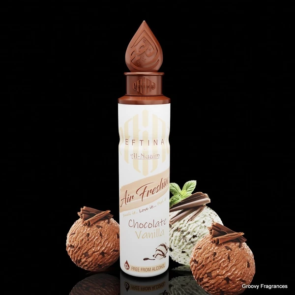 Al Nuaim Eftina Chocolate Vanilla Home, Bedroom, Office, Car Air Freshener, Free From Alcohol - 250ML