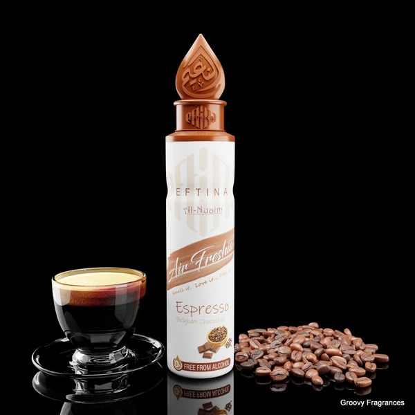 Al Nuaim Eftina Espresso Belgium Chocolate Home, Bedroom, Office, Car Air Freshener, Free From Alcohol - 250ML