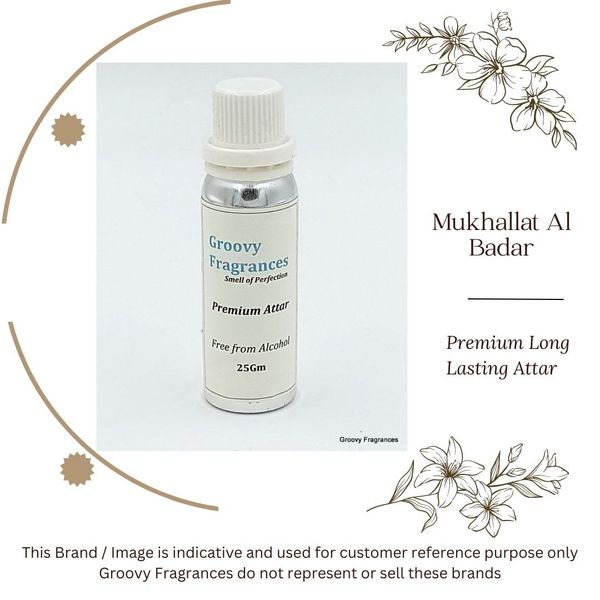 Groovy Fragrances Mukhallat Al Badar Long Lasting Perfume Roll-On Attar | For Men | Alcohol Free - 25Gm