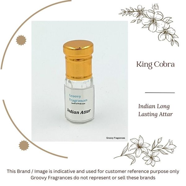 Groovy Fragrances King Cobra Long Lasting Perfume Roll-On Attar | For Men | Alcohol Free - 3ML