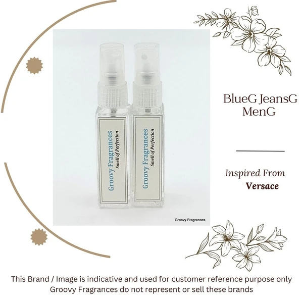 Groovy Fragrances BlueG JeansG MenG By VarsaceG Long Lasting Pocket Perfume 8ML (Pack of 2) | For Men - 8ML