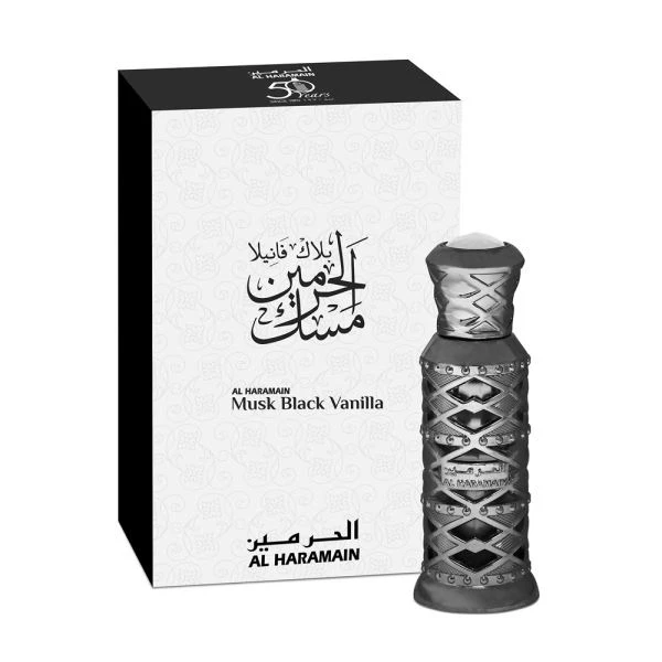 Al Haramain MUSK BLACK VANILLA Perfume Roll-On Attar Free from ALCOHOL - 12ML