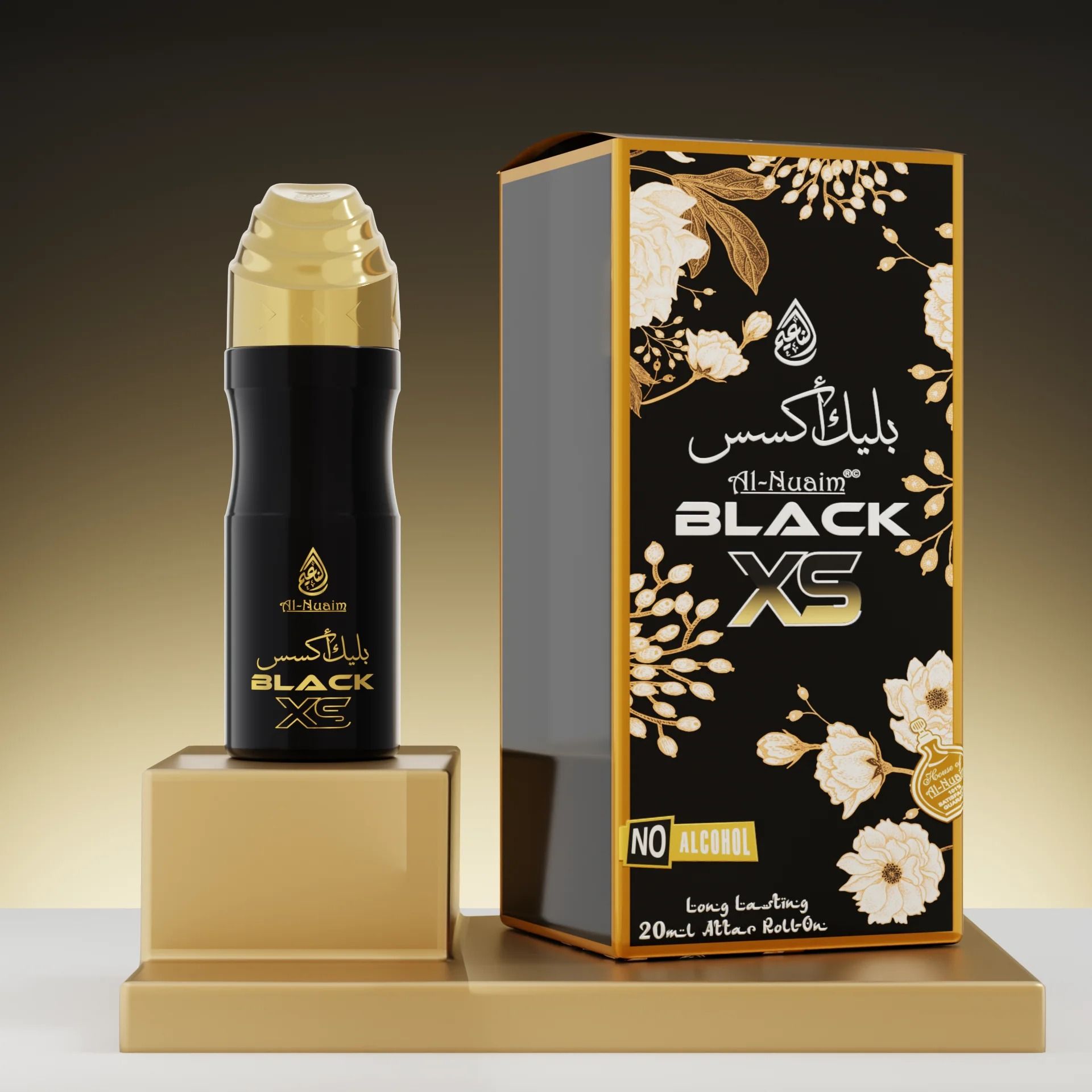 Al Nuaim Black XS Long Lasting Roll On Attar Itr Gift Pack