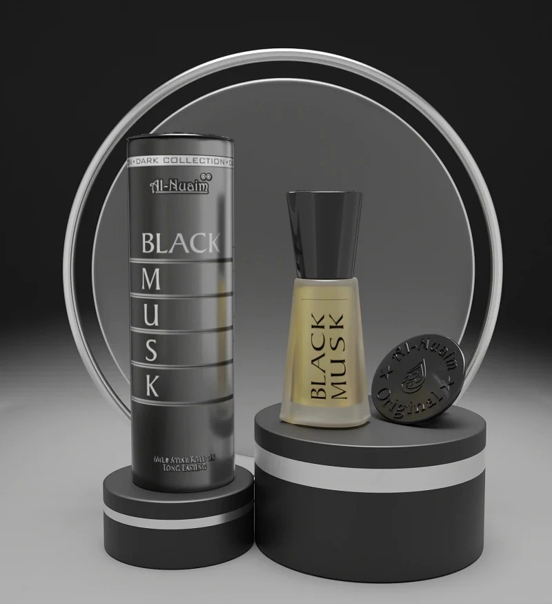 Al Nuaim black musk perfume roll-on attar free from alcohol round