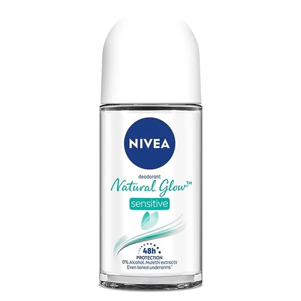 Nivea Natural Glow Sensitive Deodorant Roll-on - For Women - 50ml