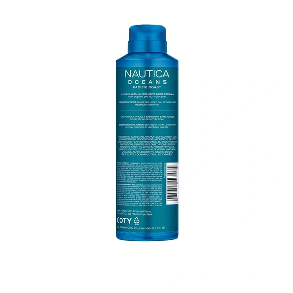 Nautica Oceans Pacific Coast Alcohol-Free Deodorizing Body Spray - For Men - 170G