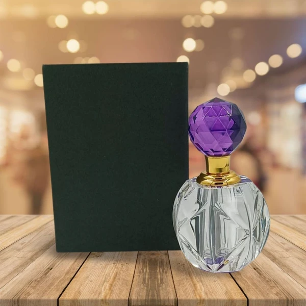 Groovy Fragrances Exclusive Designer Crystal Empty Attar Bottle 12ml with Box - D1-Purple