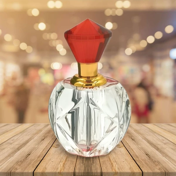 Groovy Fragrances Exclusive Designer Crystal Empty Attar Bottle 12ml with Box - D3-Red
