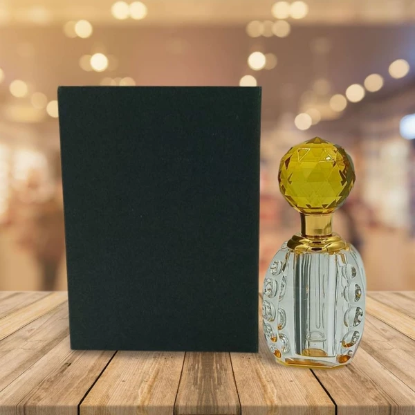 Groovy Fragrances Exclusive Designer Crystal Empty Attar Bottle 12ml with Box - D10-Yellow