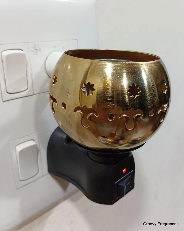 Prathna Platinium Electric Kapoor/Aroma/Bakhoor Burner for Home Fragrance Incense Holder Golden Color