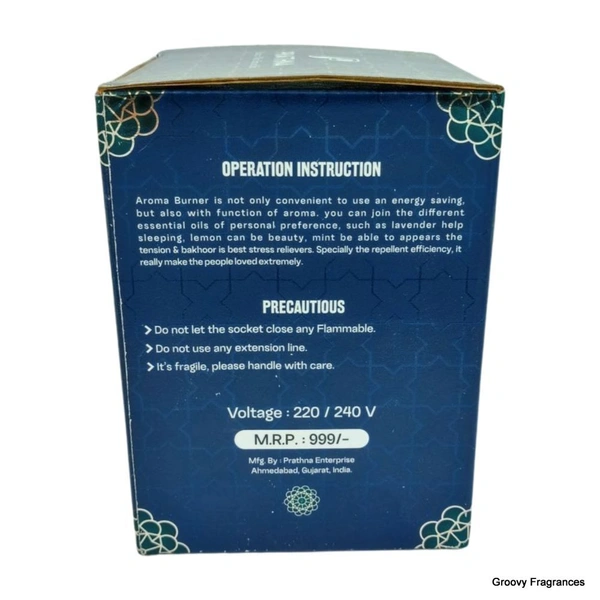 Prathna Platinium Electric Kapoor/Aroma/Bakhoor Burner for Home Fragrance Incense Holder Silver Color