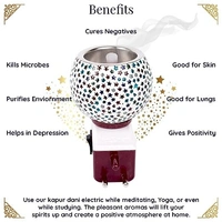 Prathna Platinium Electric Kapoor/Aroma/Bakhoor Burner for Home Fragrance with Night lamp Ceramic Incense Holder (Multicolor) - Mix