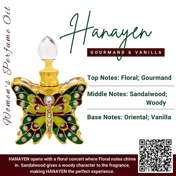 Naseem HANAYEN Attar Premium Perfume Oil - For Women - 12ML
