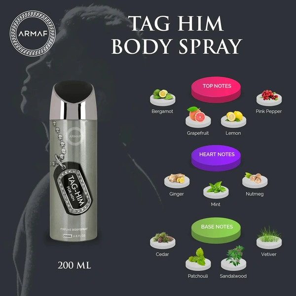Armaf Tag Him Perfume Body Spray - For Men - 200ML