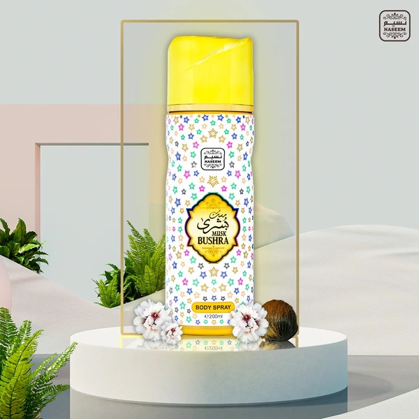 Naseem Musk Bushra Perfumed Body Spray | No Gas | Alcohol free | For Men - 200ML