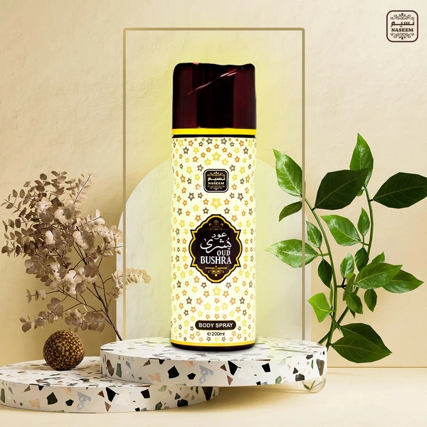 Naseem OUD Bushra Perfumed Body Spray | No Gas | Alcohol free | For Men - 200ML
