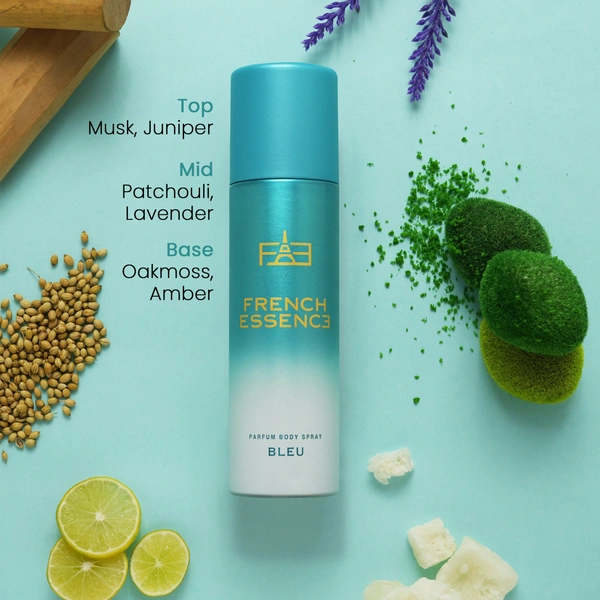 French Essence BLEU No Gas Deodorant Body Spray - Unisex - 120ML