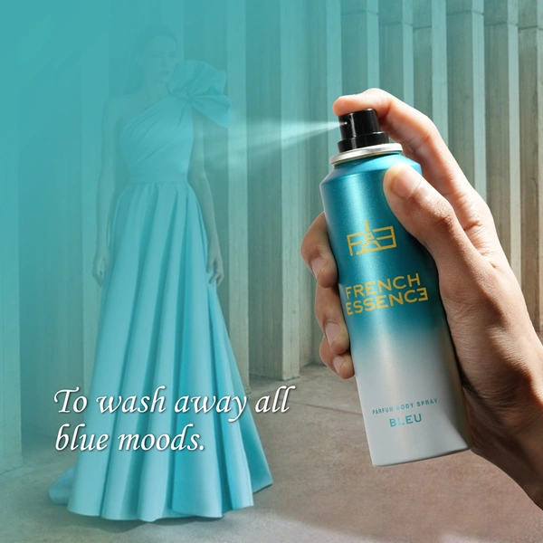 French Essence BLEU No Gas Deodorant Body Spray - Unisex - 120ML