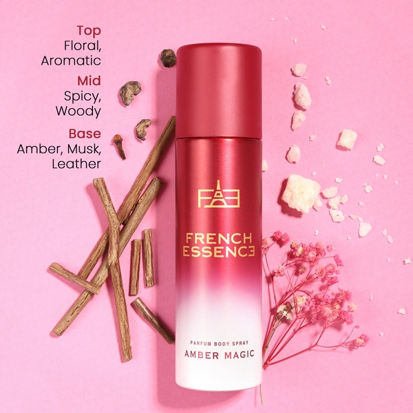 French Essence Amber Magic No Gas Parfum Body Spray - Unisex - 120ML