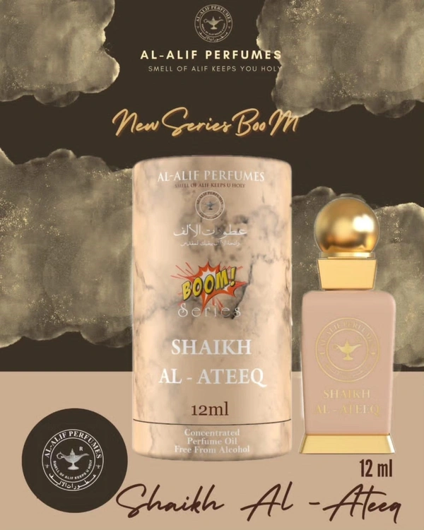 Al Alif SHAIKH AL ATEEQ Boom Series Perfume Roll-On Attar - 12ML