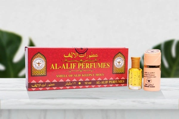 Al Alif Arabian Oudh Attar Premium Perfume Oil - For Men - 12ML