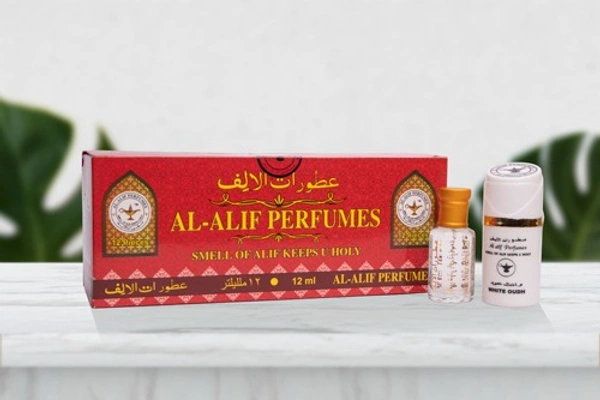 Al Alif White Oudh Attar Premium Perfume Oil - For Men - 12ML