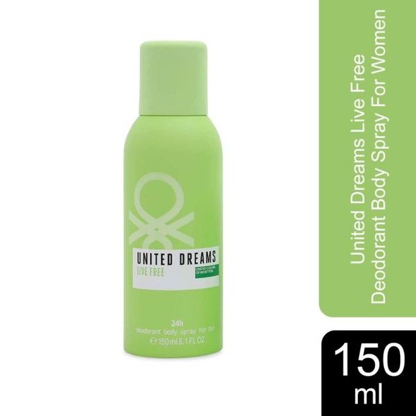 UCB United Dreams LIVE FREE Deodorant Body Spray - For Women - 150ML