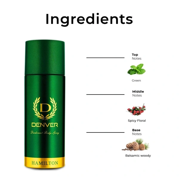 Denver hamilton deodorant body spray - for men - 165ML