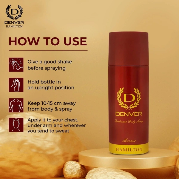 Denver hamilton honour deodorant body spray - for men - 165ML