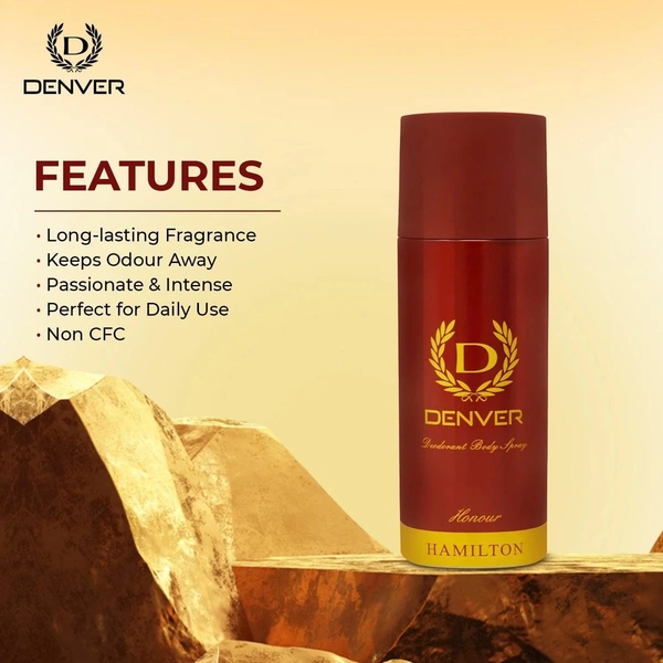 Denver hamilton honour deodorant body spray - for men - 165ML