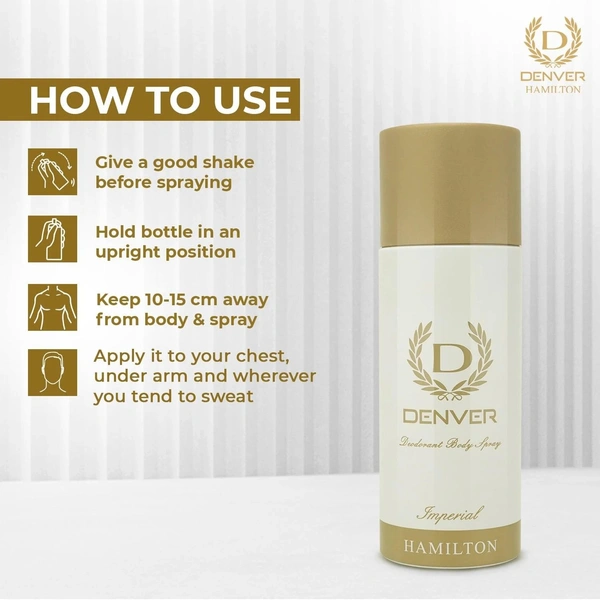 Denver hamilton imperial deodorant body spray - for men - 165ML