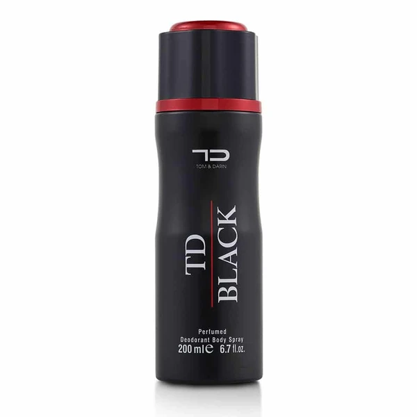 TD Tom & Darin TD BLACK Perfumed Deodorant Body Spray - For Men - 200ML