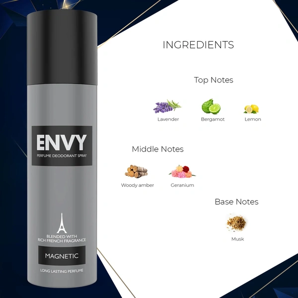 Envy MAGNETIC Perfume Deodorant Spray No Gas For Men - 120ML