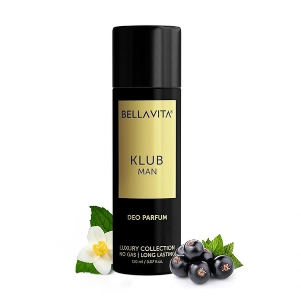 Bellavita KLUB MAN Long Lasting Deodorant Spray NO Gas - For Men