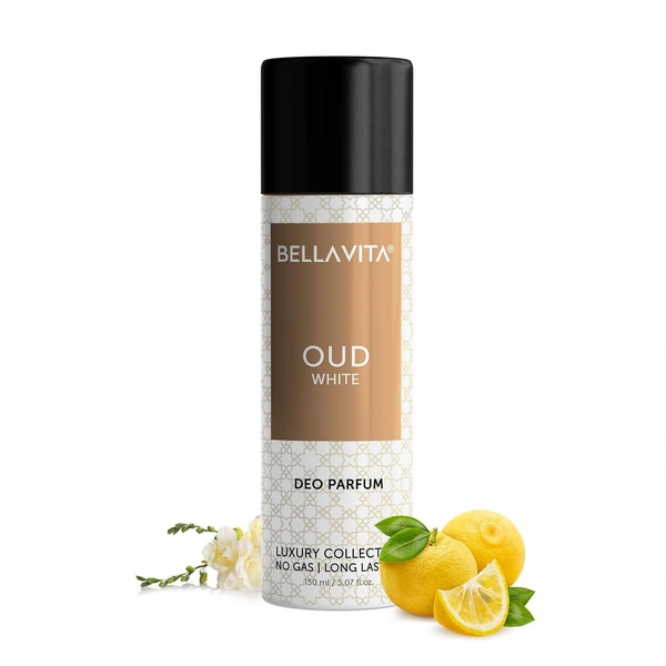 Bellavita Oud White Long Lasting Deodorant Spray NO Gas - Unisex