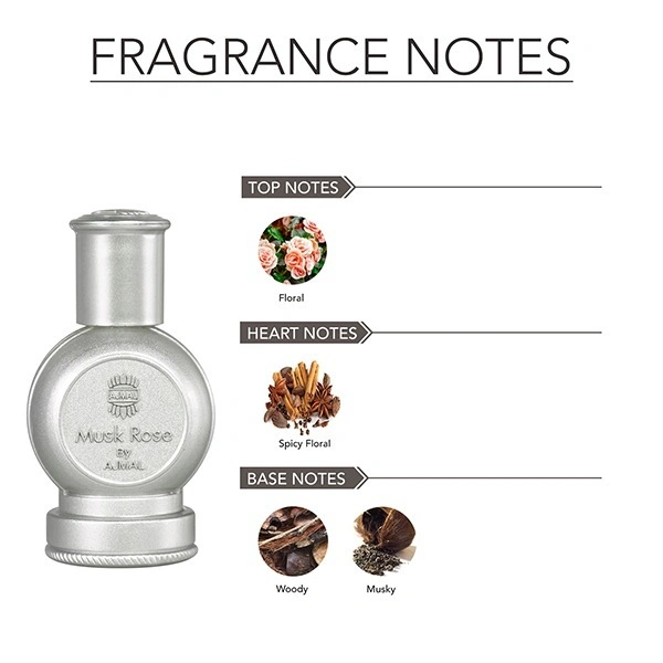 Ajmal Rose Musk concentrated Perfume | For Men | Alcohol Free - 12ML
