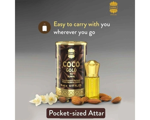 Ajmal Coco Gold concentrated Perfume | For Men | Alcohol Free - 5ML