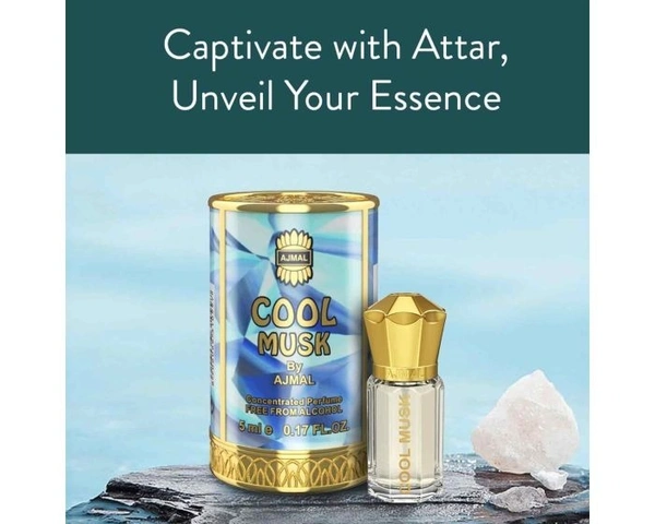 Ajmal Cool Musk concentrated Perfume | For Men | Alcohol Free - 5ML