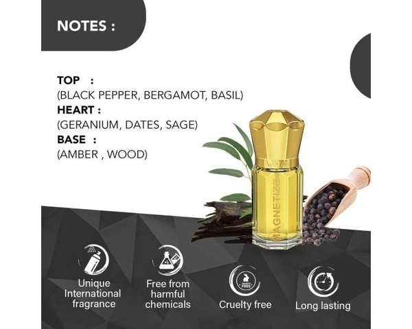 Ajmal Magnetize concentrated Perfume | For Men | Alcohol Free - 5ML
