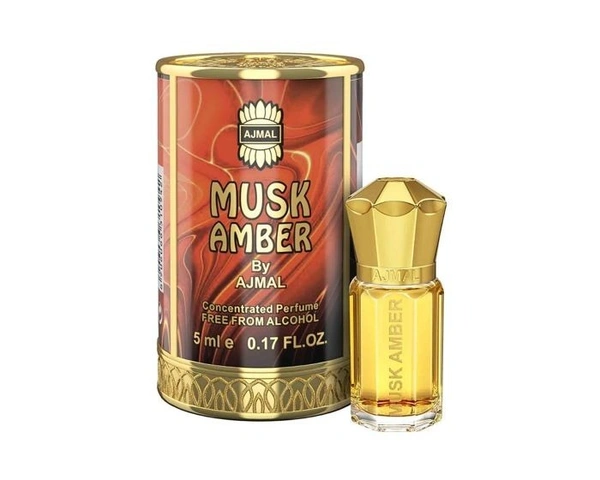 Ajmal Musk Amber concentrated Perfume | For Men | Alcohol Free - 5ML