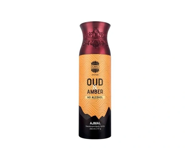 Ajmal Oud & Amber Parfum Deodorant | For Men | Alcohol Free - 200ML
