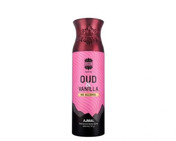 Ajmal Oud & Vanilla Parfum Deodorant | For Men | Alcohol Free - 200ML