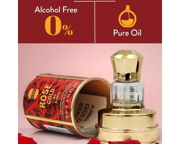 Ajmal Rose Gold concentrated Perfume | For Men | Alcohol Free - 5ML