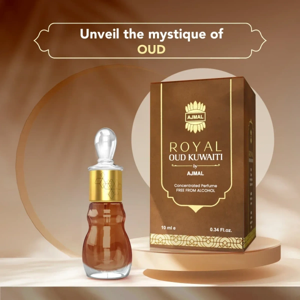 Ajmal Royal Oud Kuwaiti concentrated Perfume | Unisex | Alcohol Free - 10ML