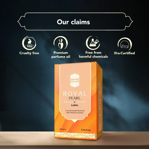 Ajmal Royal Pearl concentrated Perfume | Unisex | Alcohol Free - 10ML