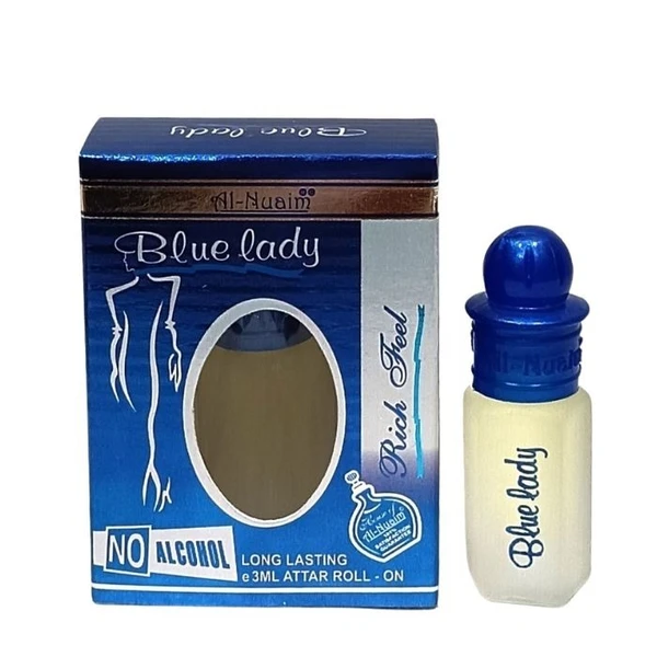 Al Nuaim blue lady perfume roll-on attar free from alcohol - 3ML