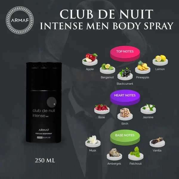 Armaf Club De Nuit Intense Man Perfume Body Spray - For Men - 250ML